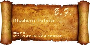 Blauhorn Fulvia névjegykártya