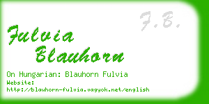 fulvia blauhorn business card